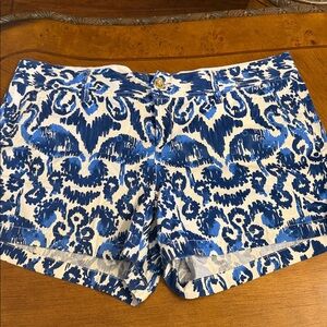 Lilly Pulitzer Callahan Blue and White Patterned Women Shorts 16